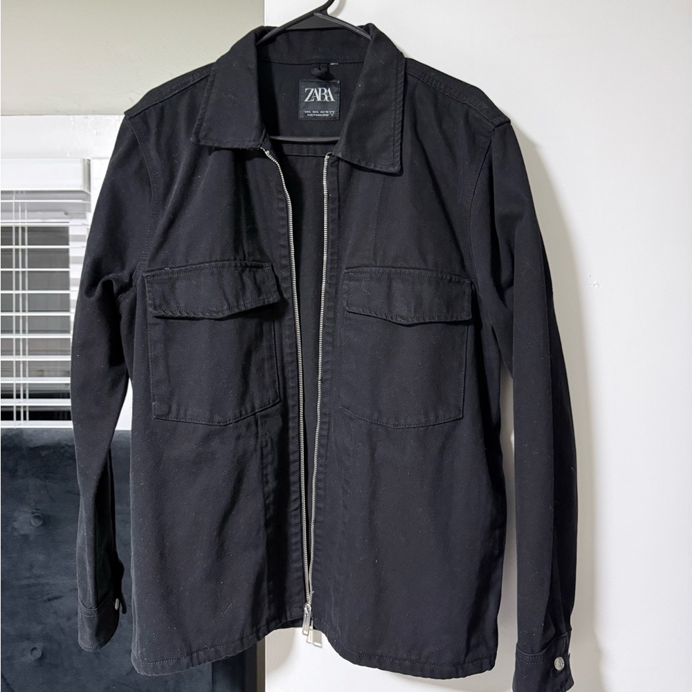 Zara Men's Dark Charcoal Shirt Jacket